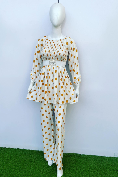 Italian 2 Pc Cream-Printed Suit