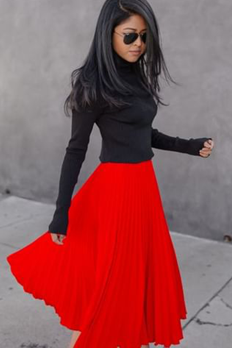 German Chiffon Skirt with Smoke Style Shirt & Beautifully Shain Belt.